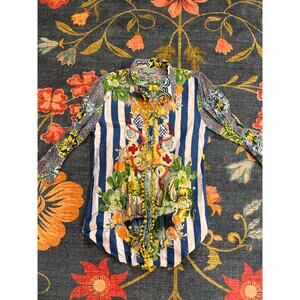 Antica Sartoria Button Down Pattern Shirt Size Small